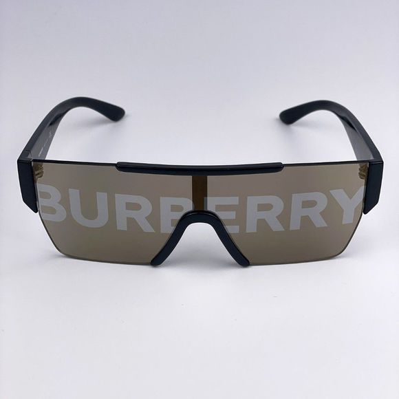 Burberry BE4291 3001/G Sunglasses Black Gray Gold Shield Unisex main image 8